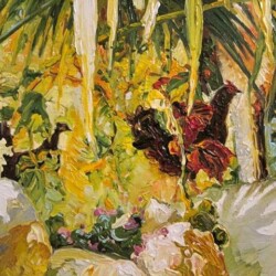 Two Chicken in the Garden