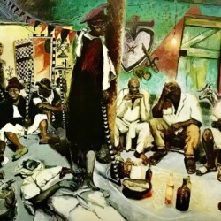 GEDE CEREMONY Oil on Linen Canvas