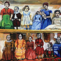 Dolls in a Glass Case painting
