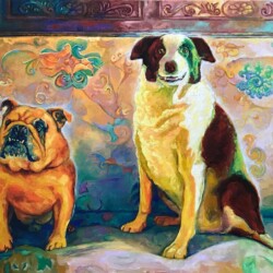 Tiernan and Kujo<br>
30"x40"<br>
Oil on Linen Canvas Tiernan and Kujo painting